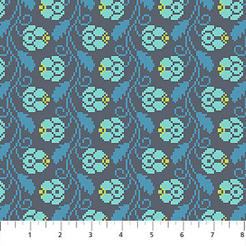 Heiress - Curled Vine in Dusk - by Anna Maria Textiles with Northcott Fabrics