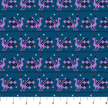 Heiress - Peacock in Midnight - by Anna Maria Textiles with Northcott Fabrics