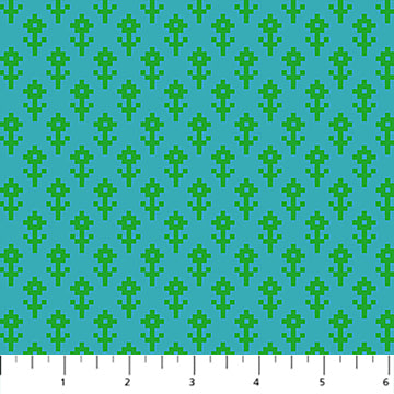 Little Heiress - Sprout in Cerulean - by Anna Maria Textiles with Northcott Fabrics