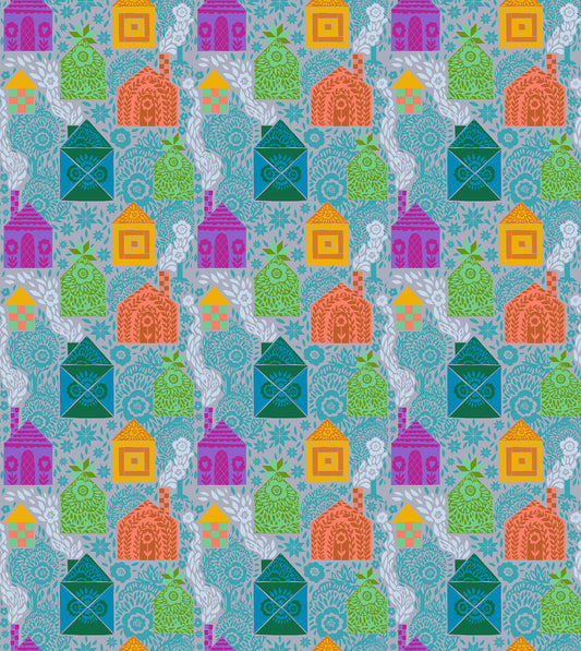 Allegory - Storybook in Pigeon - by Anna Maria Textiles with Northcott Fabrics