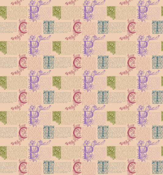 Allegory - Prose in Antique - by Anna Maria Textiles with Northcott Fabrics