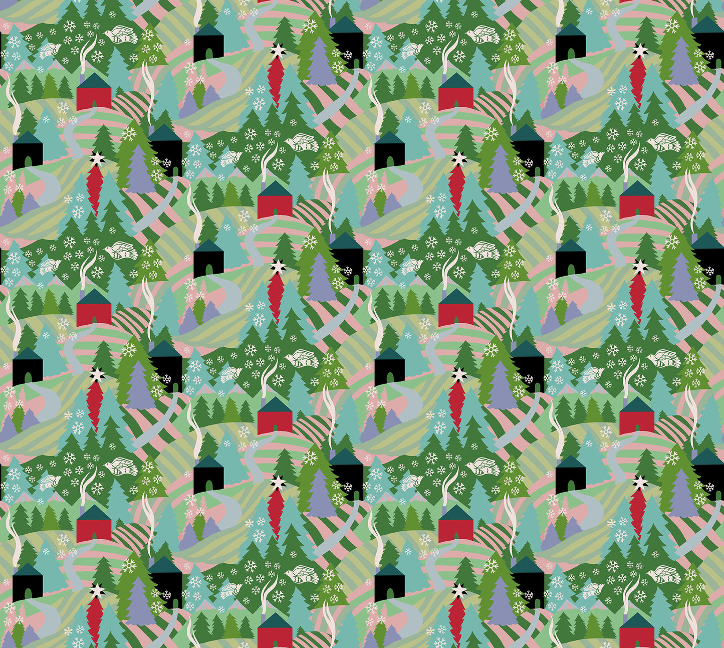 Cozy Christmas - Flurry in Morning - by Anna Maria Textiles with Northcott Fabrics
