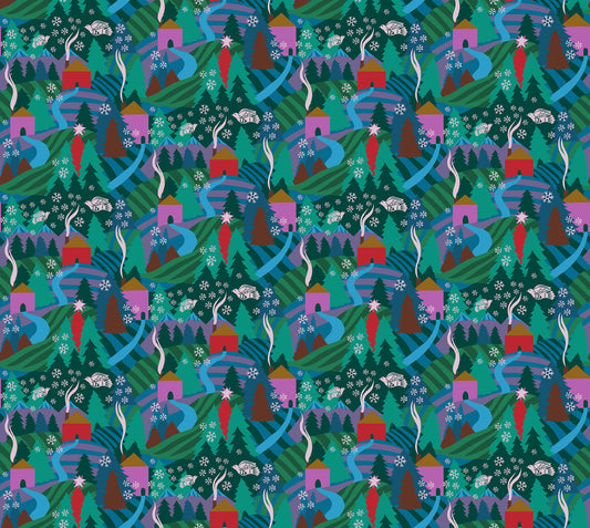 Cozy Christmas - Flurry in Evening - by Anna Maria Textiles with Northcott Fabrics