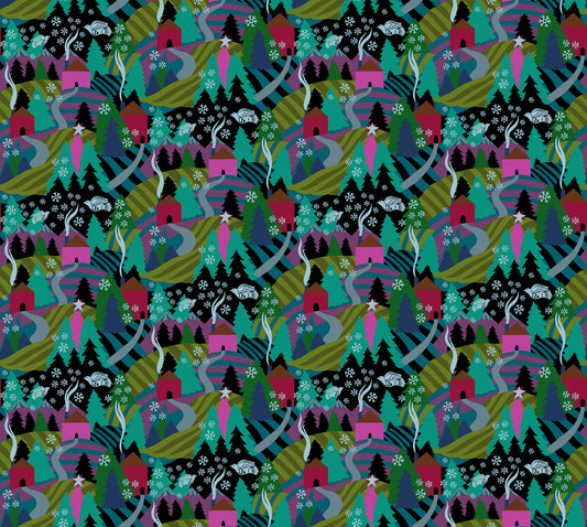 Cozy Christmas - Flurry in Midnight - by Anna Maria Textiles with Northcott Fabrics