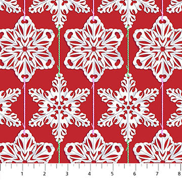 Cozy Christmas - Paperflakes in Red Hot - by Anna Maria Textiles with Northcott Fabrics
