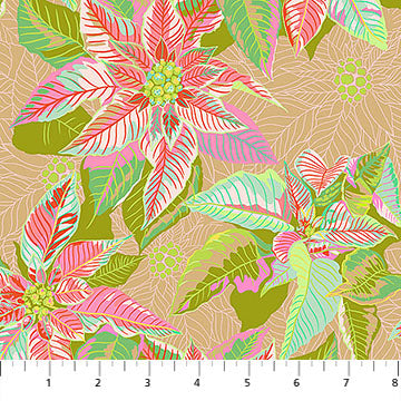 Cozy Christmas - Poinsettia in Fresh - by Anna Maria Textiles with Northcott Fabrics