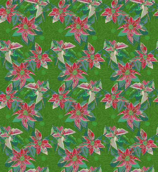 Cozy Christmas - Poinsettia in Housewarming - by Anna Maria Textiles with Northcott Fabrics