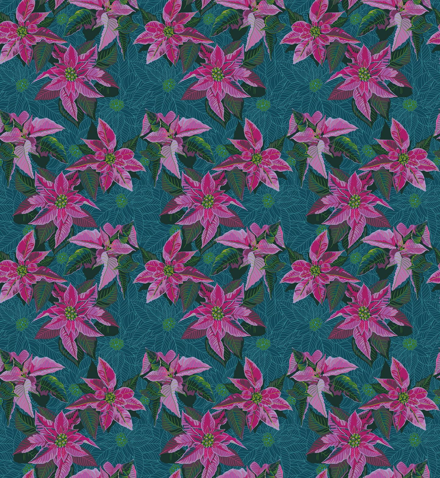 Cozy Christmas - Poinsettia in Flourish - by Anna Maria Textiles with Northcott Fabrics