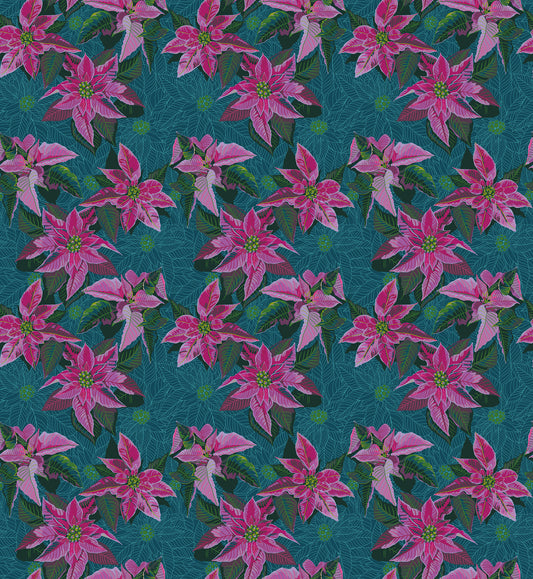 Cozy Christmas - Poinsettia in Flourish - by Anna Maria Textiles with Northcott Fabrics