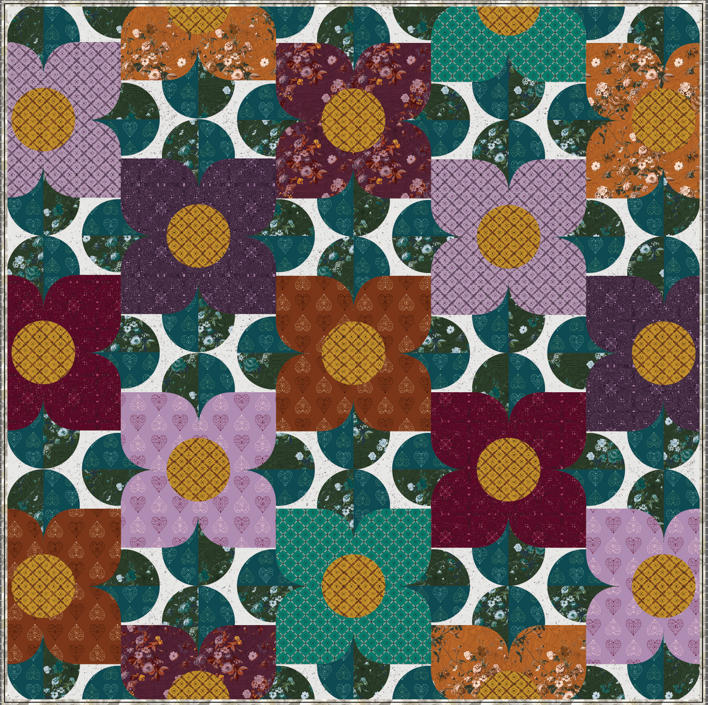 Blooms 72″ × 72″ Quilt Kit – Enrapture Collection by Giucy Giuce