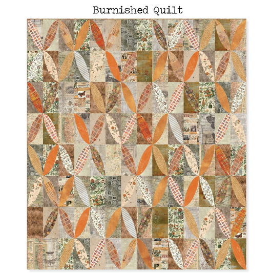 Burnished – Digital Quilt Top (Eclectic Elements Palette Orange by Tim Holtz)