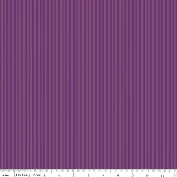 Stripes Fabric - 1/8" Tonal Stripe Eggplant by Riley Blake Designs