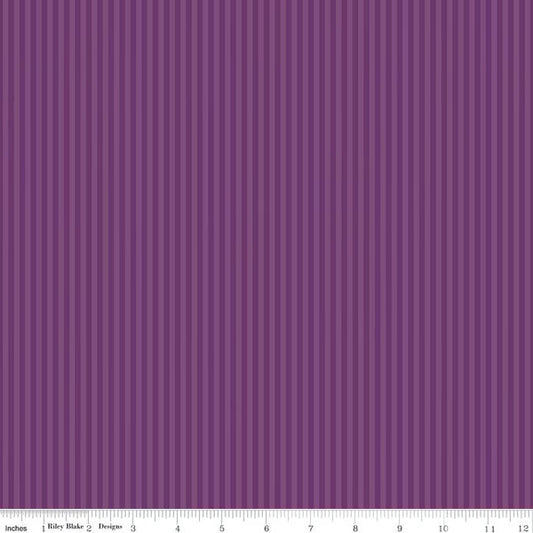 Stripes Fabric - 1/8" Tonal Stripe Eggplant by Riley Blake Designs