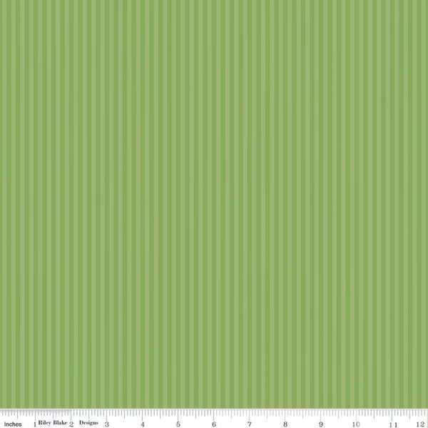 Stripes Fabric - 1/8" Tonal Stripe Green by Riley Blake Designs