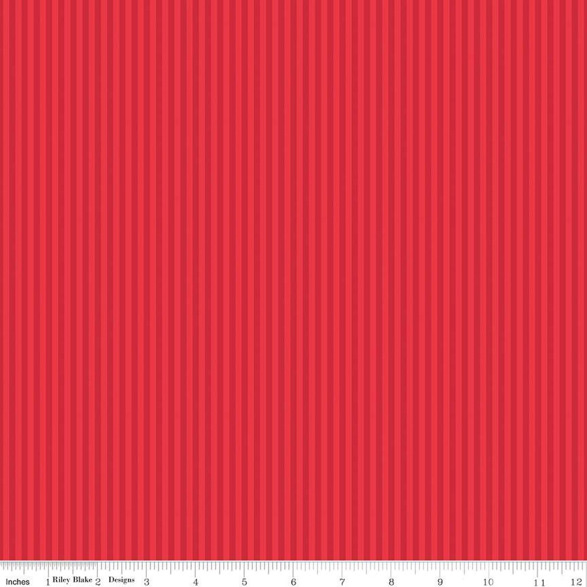 Stripes Fabric - 1/8" Tonal Stripe Red by Riley Blake Designs