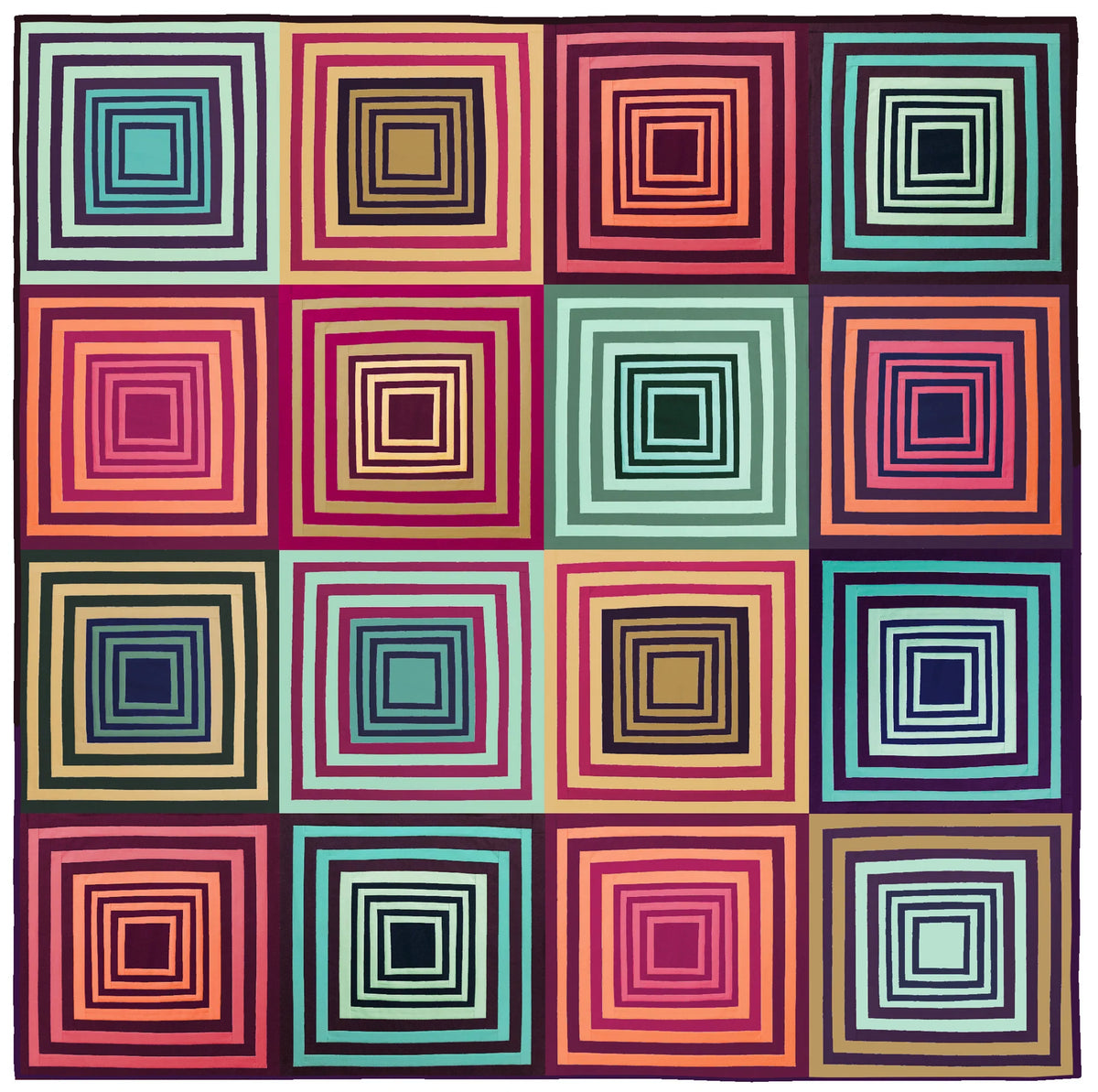 Modern Log Cabin Quilt Pattern by Tara Faughnan