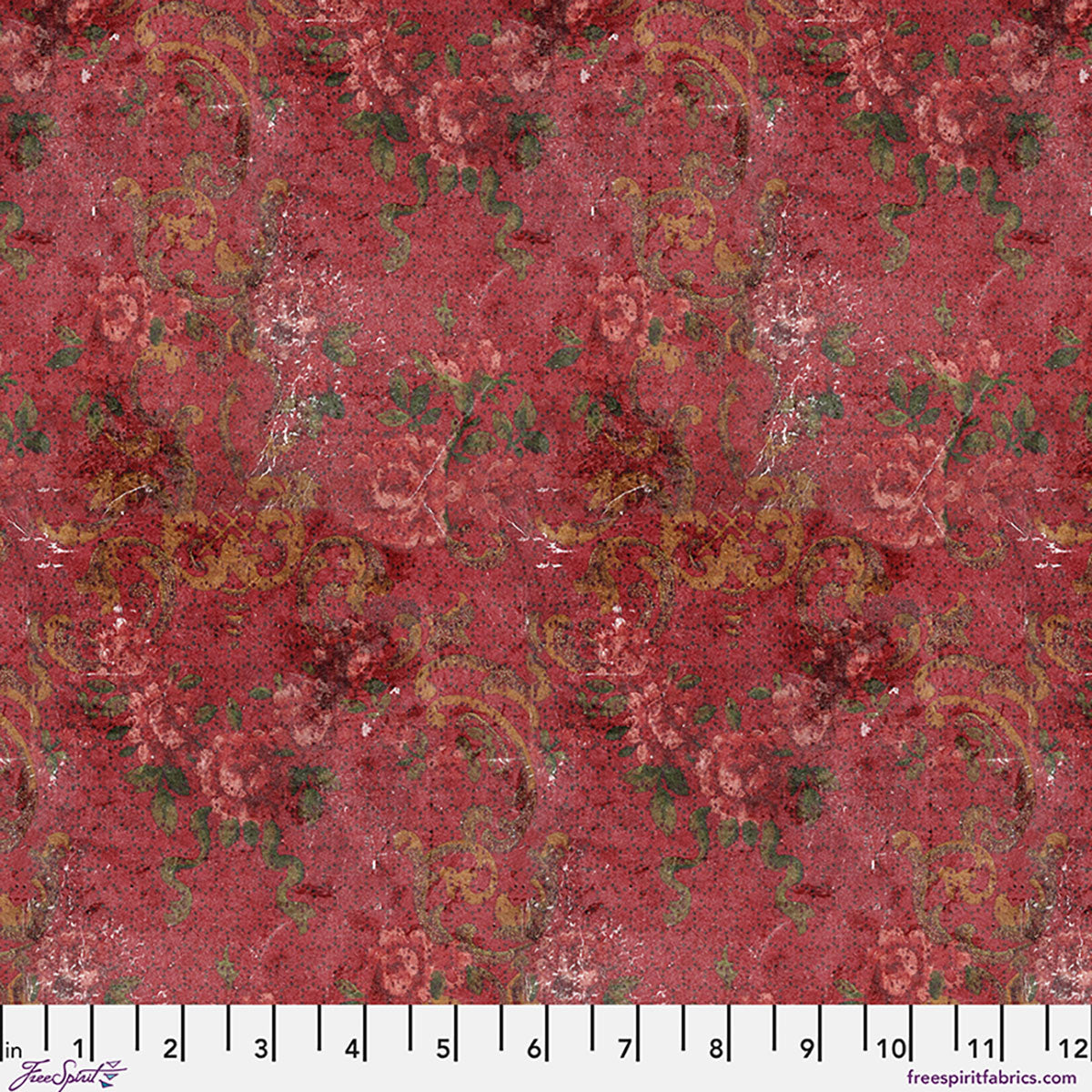 Palette Canvas Cloth - Red Tapestry - by Tim Holtz with FreeSpirit Fabrics
