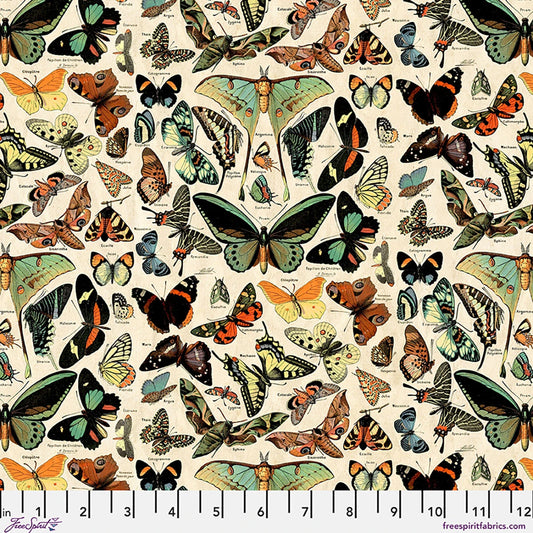 Palette Canvas Cloth - Teal Butterflies - by Tim Holtz with FreeSpirit Fabrics