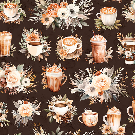 Coffee Time - Main in Brown - by RBD Designers with Riley Blake Designs