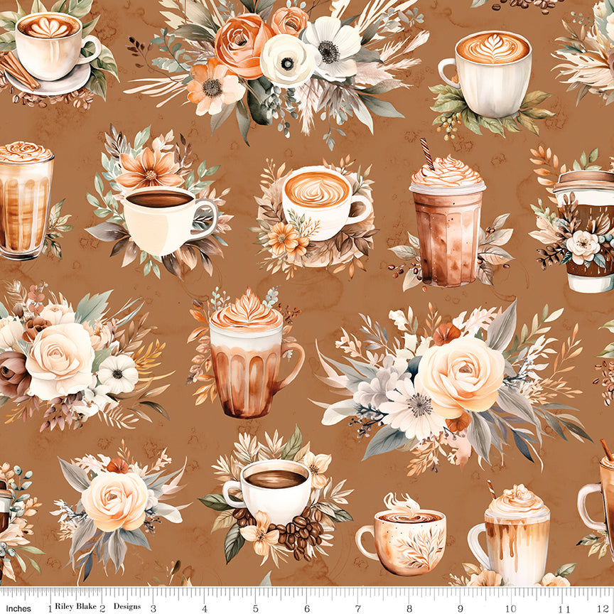 Coffee Time - Main in Cinnamon - by RBD Designers with Riley Blake Designs