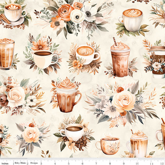 Coffee Time - Main in Cream - by RBD Designers with Riley Blake Designs