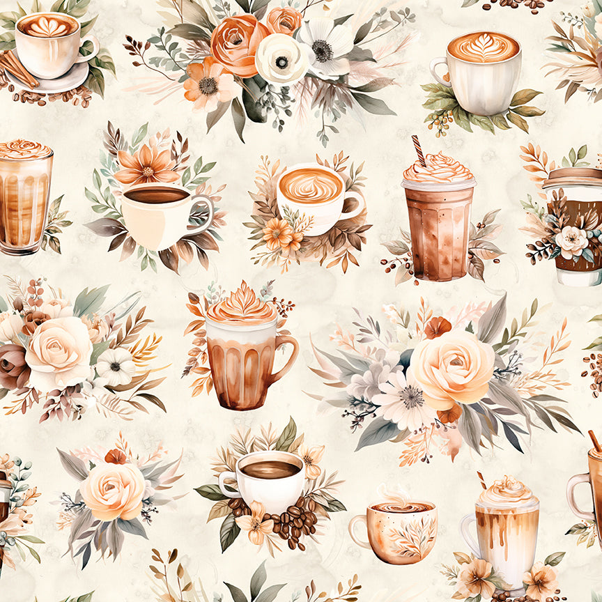 Coffee Time - Main in Cream - by RBD Designers with Riley Blake Designs