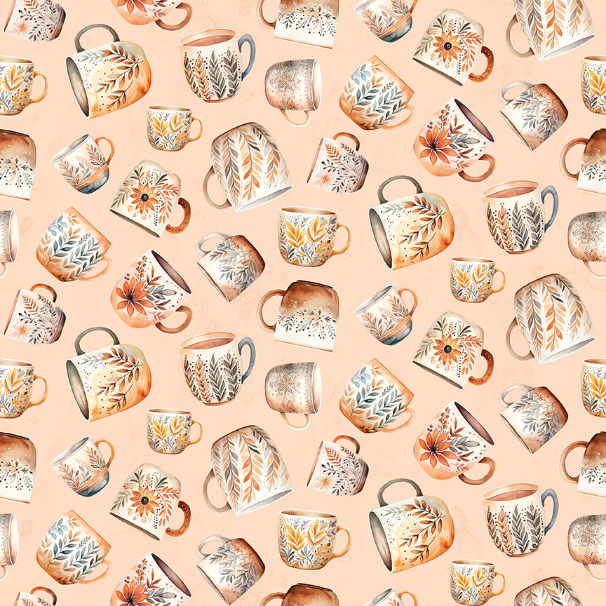 Coffee Time - Coffee Mugs in Shell - by RBD Designers with Riley Blake Designs