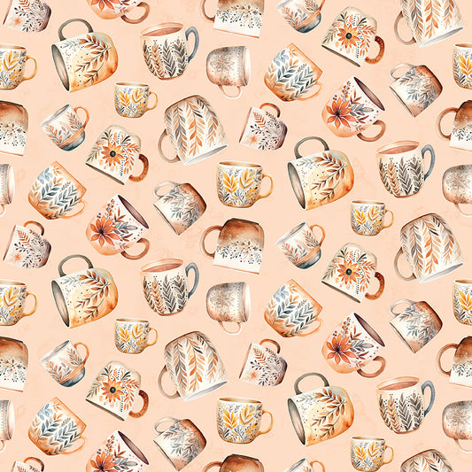 Coffee Time - Coffee Mugs in Shell - by RBD Designers with Riley Blake Designs