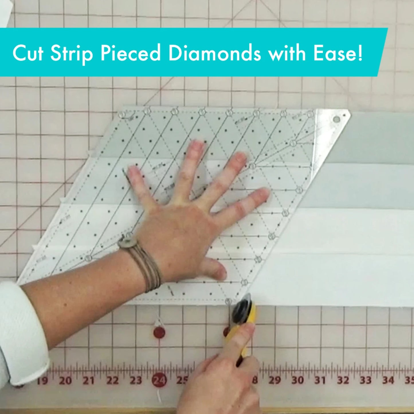 Creative Grids 60° Diamond Ruler by Krista Moser | Quilt Ruler for Diamonds & Triangles