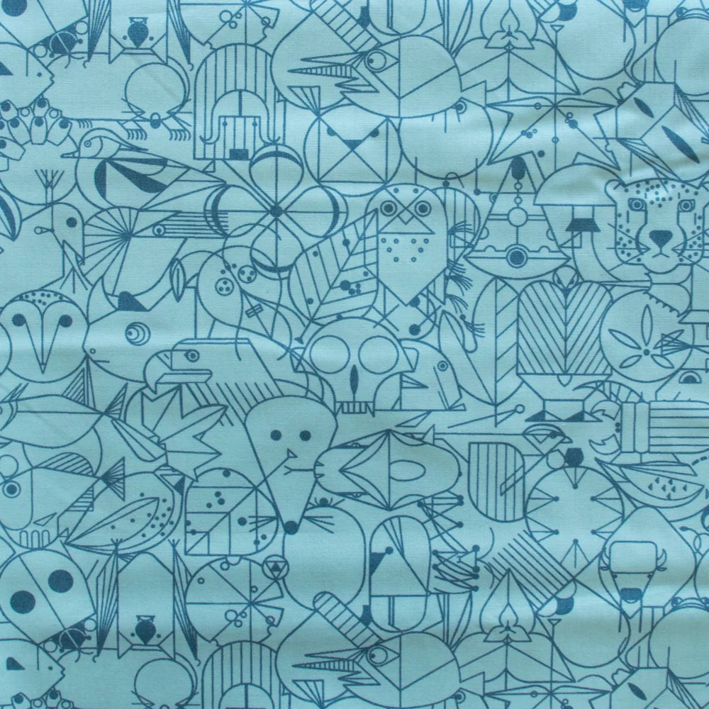 End Papers Vol. 1 - End Papers in Blue Raspberry - by Charley Harper for Birch Fabrics