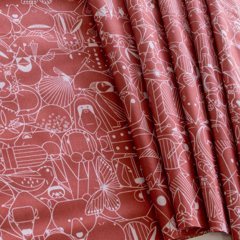 End Papers Vol. 2 - End Papers in Burnt Brick - by Charley Harper for Birch Fabrics
