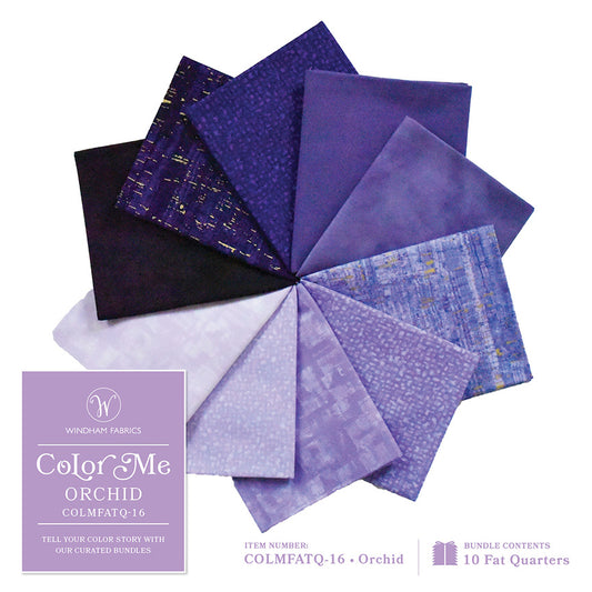 Color Me 10 Fat Quarter Bundle (Orchid) Cotton from Windham Fabrics