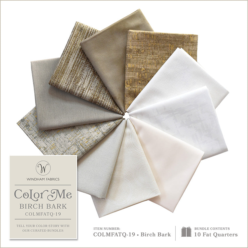 Color Me 10 Fat Quarter Bundle (Birch Bark) Cotton from Windham Fabrics