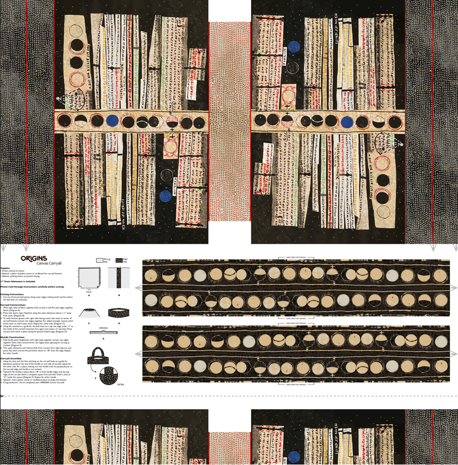 Origins - Canvas Carryall Panel - by Shane Drinkwater with Windham Fabrics