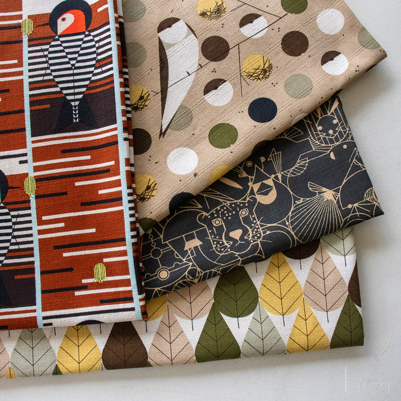 Iconic Vol. 2 Barkcloth Bundle by Charley Harper with Birch Organic Fabrics