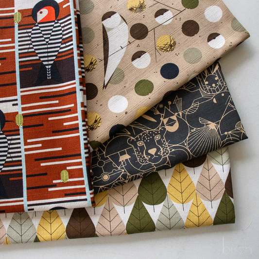 Iconic Vol. 2 Barkcloth Bundle by Charley Harper with Birch Organic Fabrics