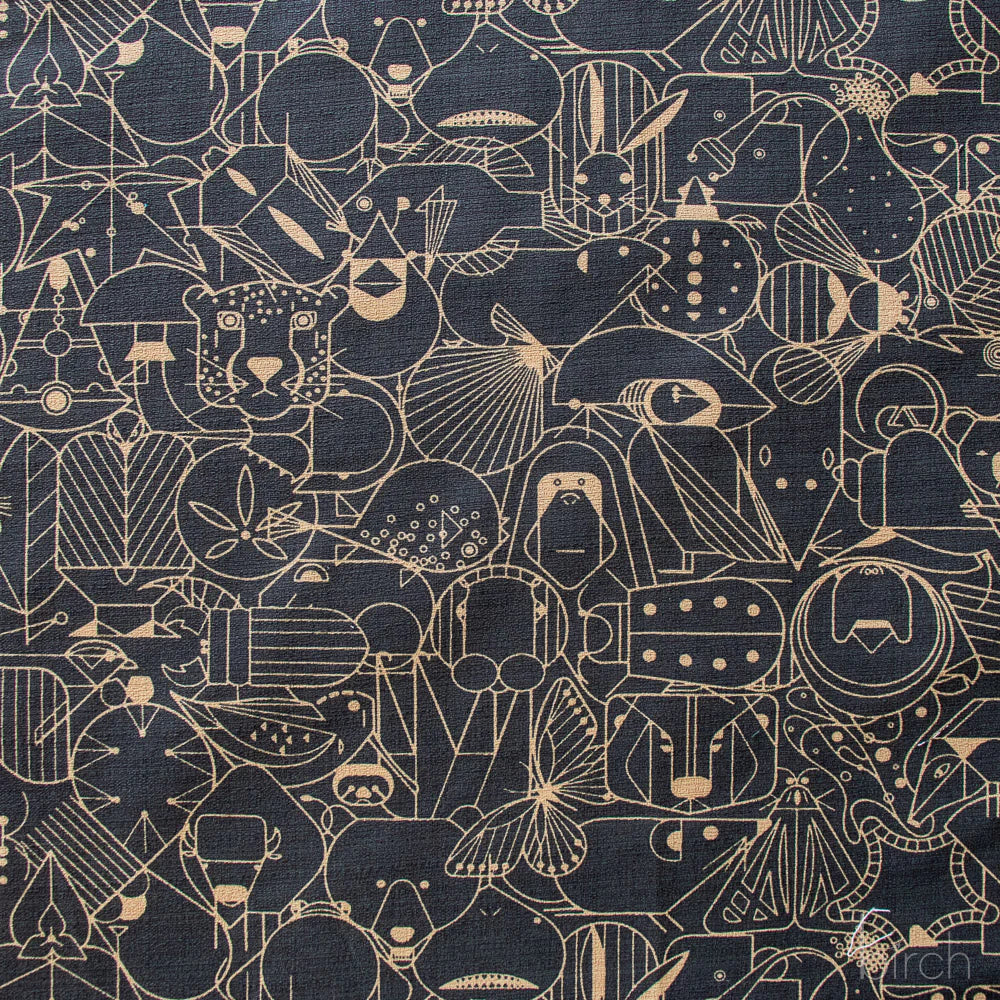 Iconic Vol.2 Barkcloth - End Papers - by Charley Harper with Birch Organic Fabrics