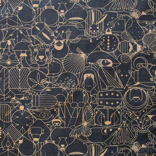 Iconic Vol.2 Barkcloth - End Papers - by Charley Harper with Birch Organic Fabrics
