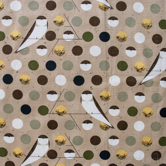 Iconic Vol.2 Barkcloth - Bank Swallow - by Charley Harper with Birch Organic Fabrics