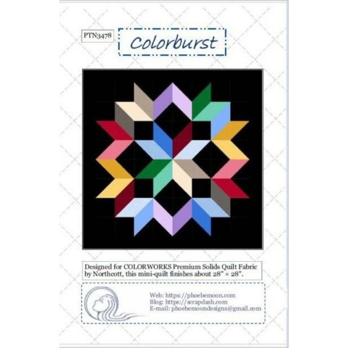 Colorburst Mini Quilt Pattern – by Phoebe Moon