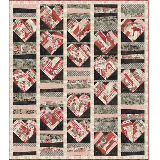 Country Hearts Quilt Kit – Featuring the Red Palette by Tim Holtz