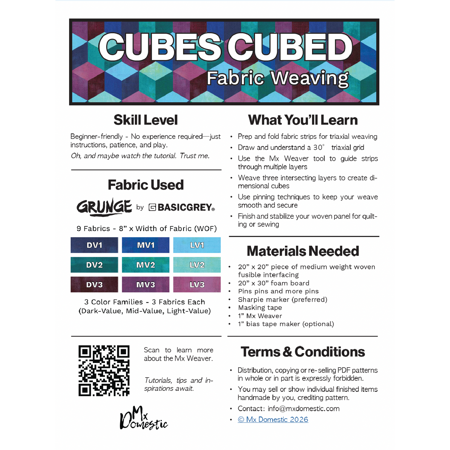 Tumbling Triplets: Stoffwebmuster von WEFTY®