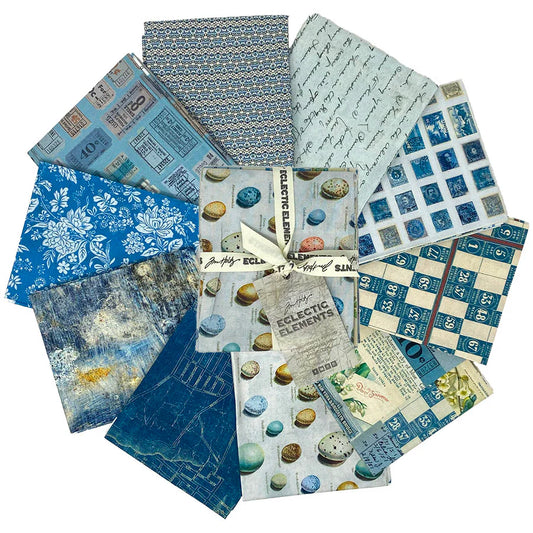 Eclectic Elements Palette Blue Bundles by Tim Holtz with Free Spirit Fabrics