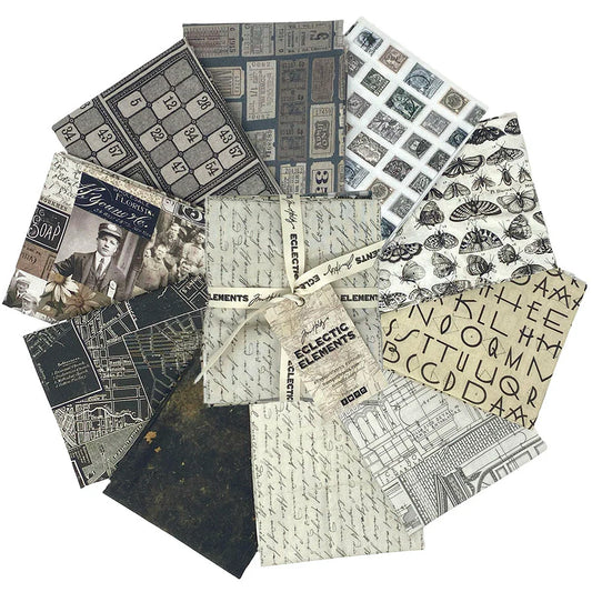 Eclectic Elements Palette Charcoal Bundles by Tim Holtz with Free Spirit Fabrics