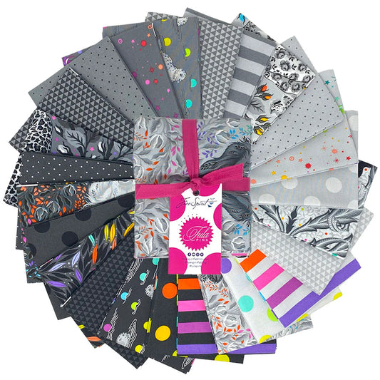 2025 True Colors Fat Quarter Gray Bundle - Tula Pink with Free Spirit Fabrics