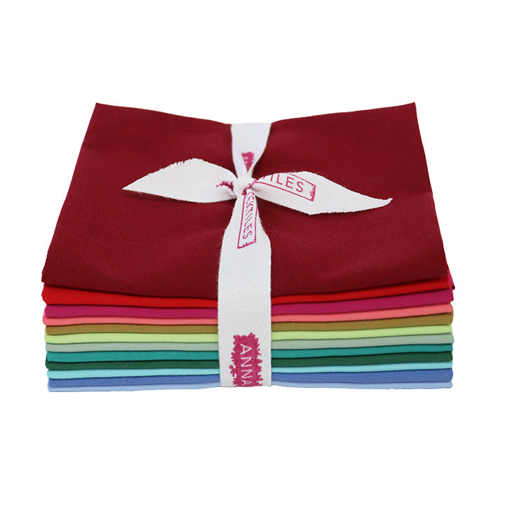 Happy Place Bundle No 4 – Curated by Anna Maria (Fat Quarter Bundle of 12) featuring Northcott Colorworks Solids