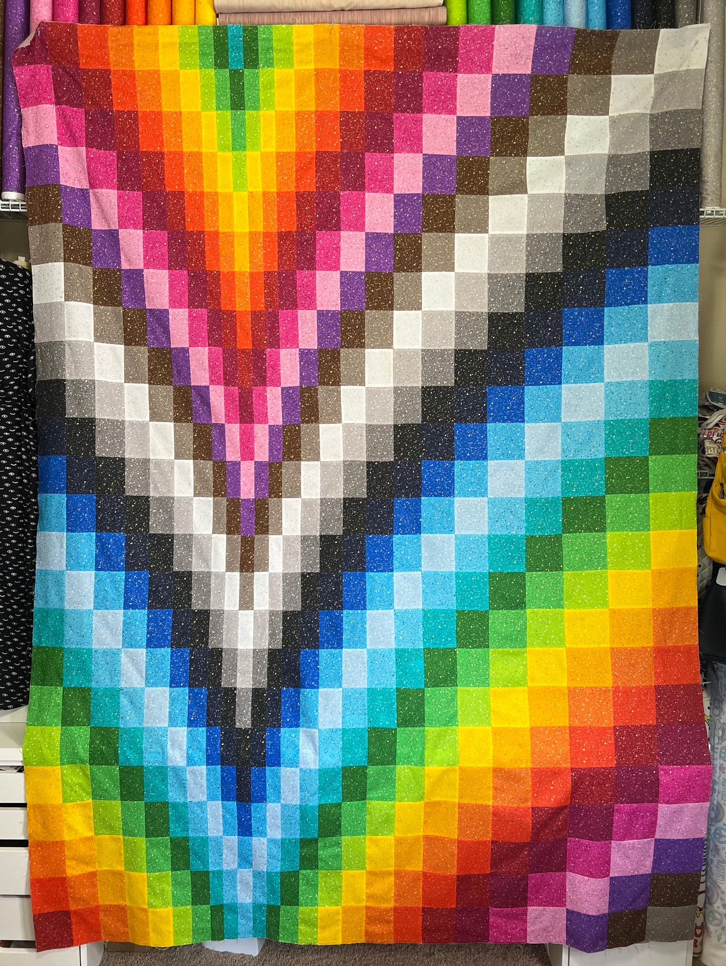 Bargello Wave Quilt Pattern - 71" x 96" Quilt Top - by Mx Domestic