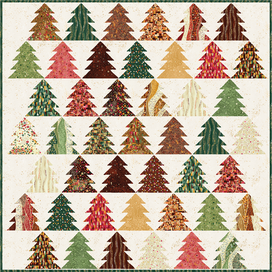 Golden Fir Tree Lane Quilt Kit - Featuring Golden by Makower UK