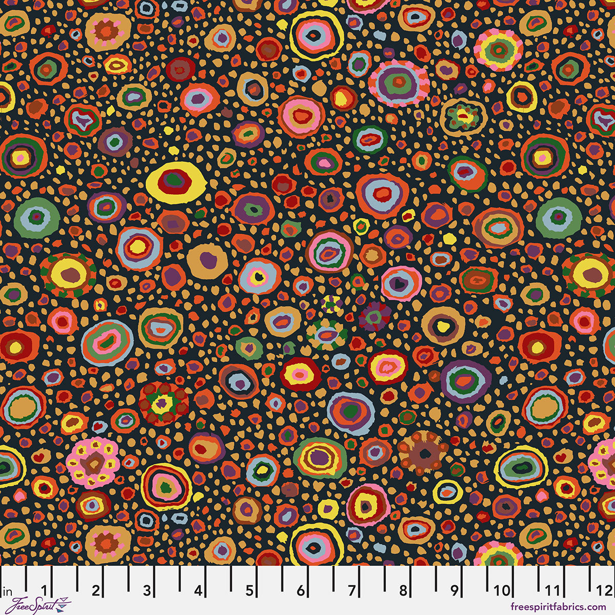 Ode to Roman Glass - Jewel - by Kaffe Fassett with FreeSpirit Fabrics - Black GP01.JEWEL quilt fabric