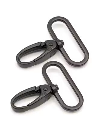 Swivel Hook 1-1/2in - Black Metal - Set of 2